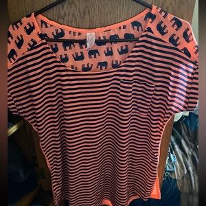 Flowey Shirt || stripes & elephants, Large